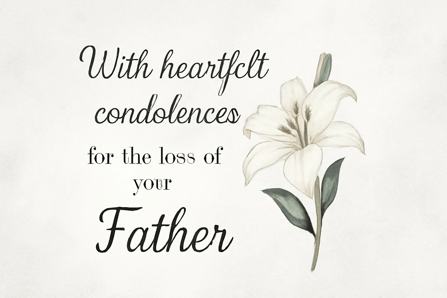 Sympathy card and candle beside a framed photo of a father, with a comforting hand on a mourner’s shoulder in the background.