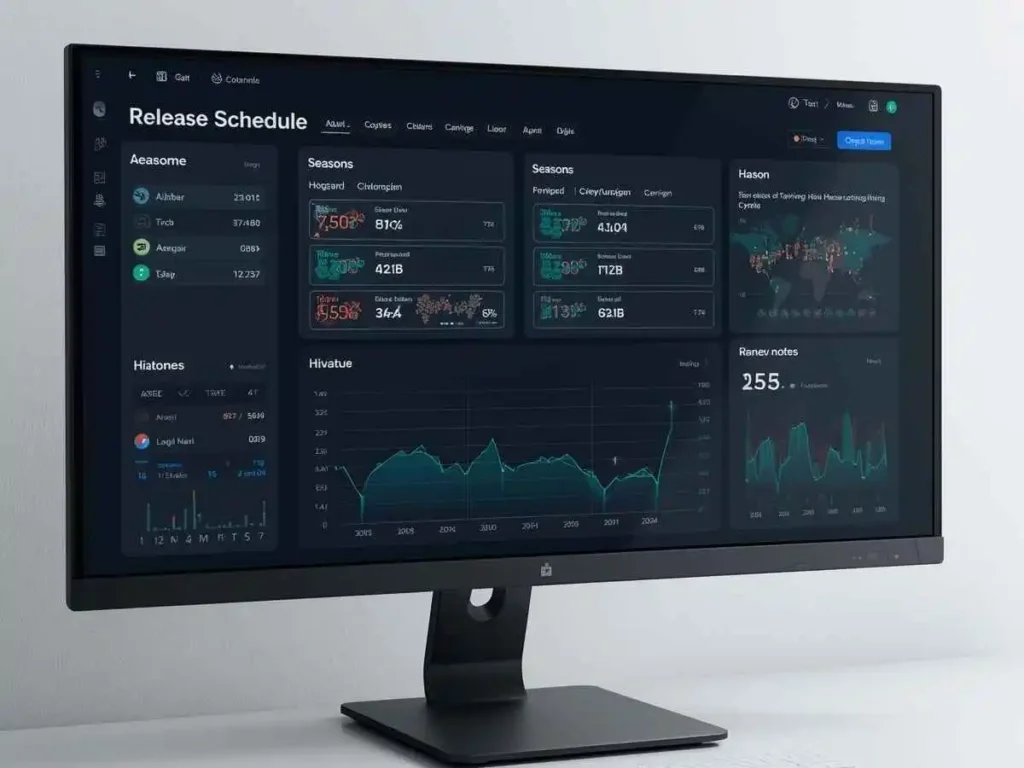 A close-up view of a notebook, sticky notes, and a pen on a wooden library table next to a blurred calendar, illuminated by warm lamplight.