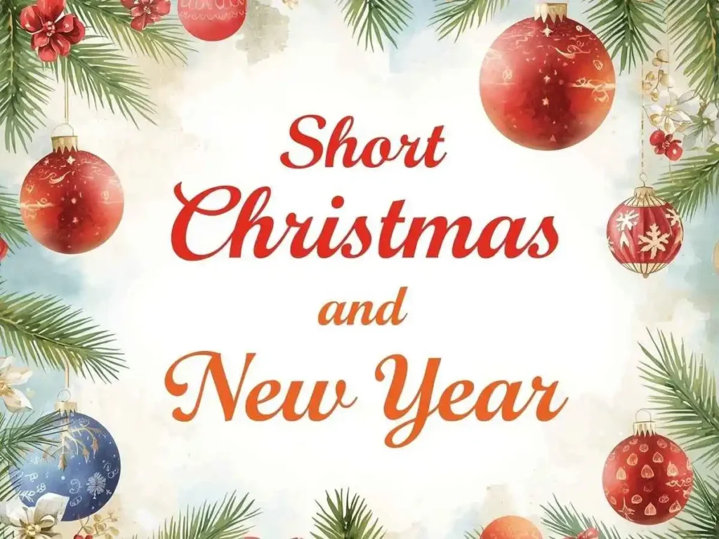  A close-up view of blank greeting cards with a holly sprig and a candle on a wooden surface in soft evening light.