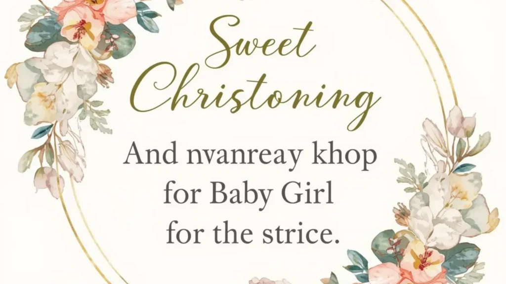Sweet Christening Card Wishes For Baby Girl