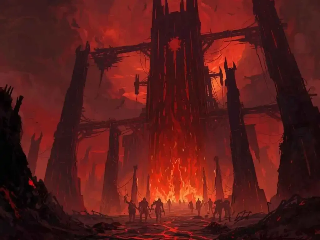 A top-down view of a dark wood desk featuring a closed dark book on an open notebook, with a pen and reading glasses under moody lamplight.