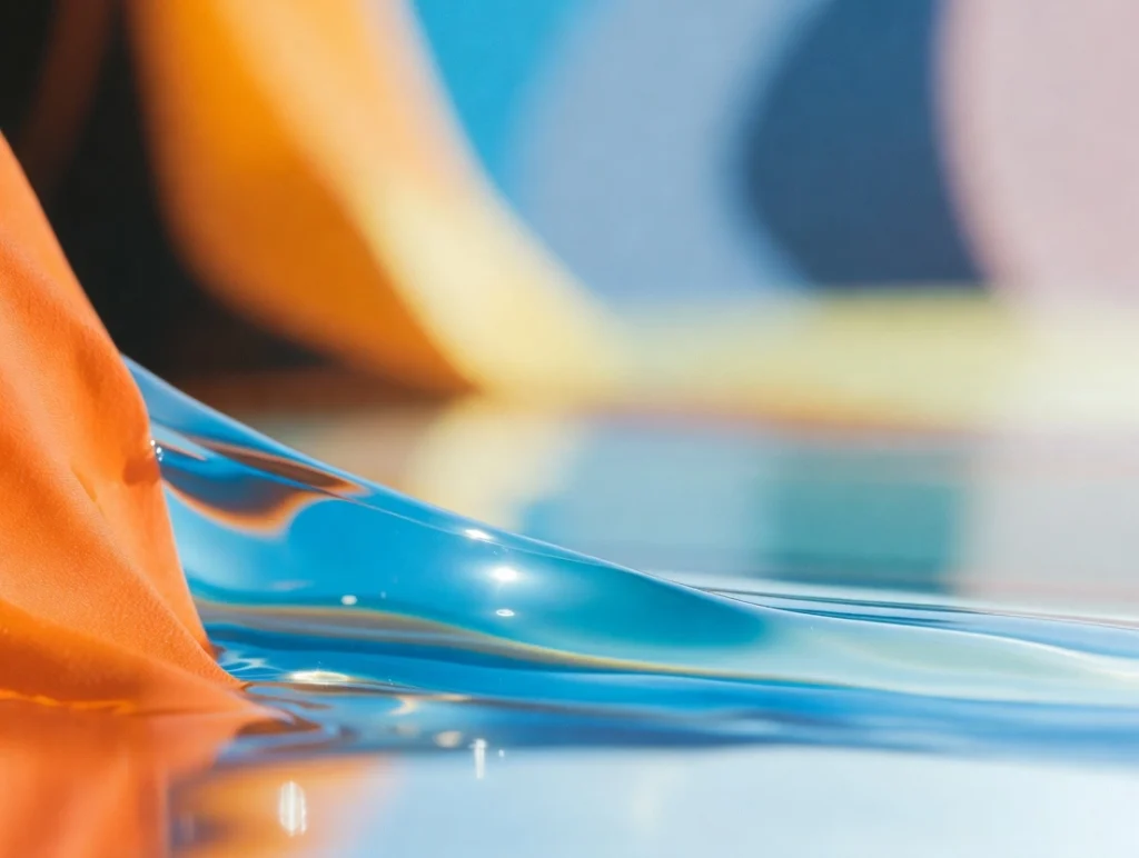 Top-down view of a serene desk with an open blank book, pen, reading glasses, small succulent plant, and blank sticky notes in soft evening light.