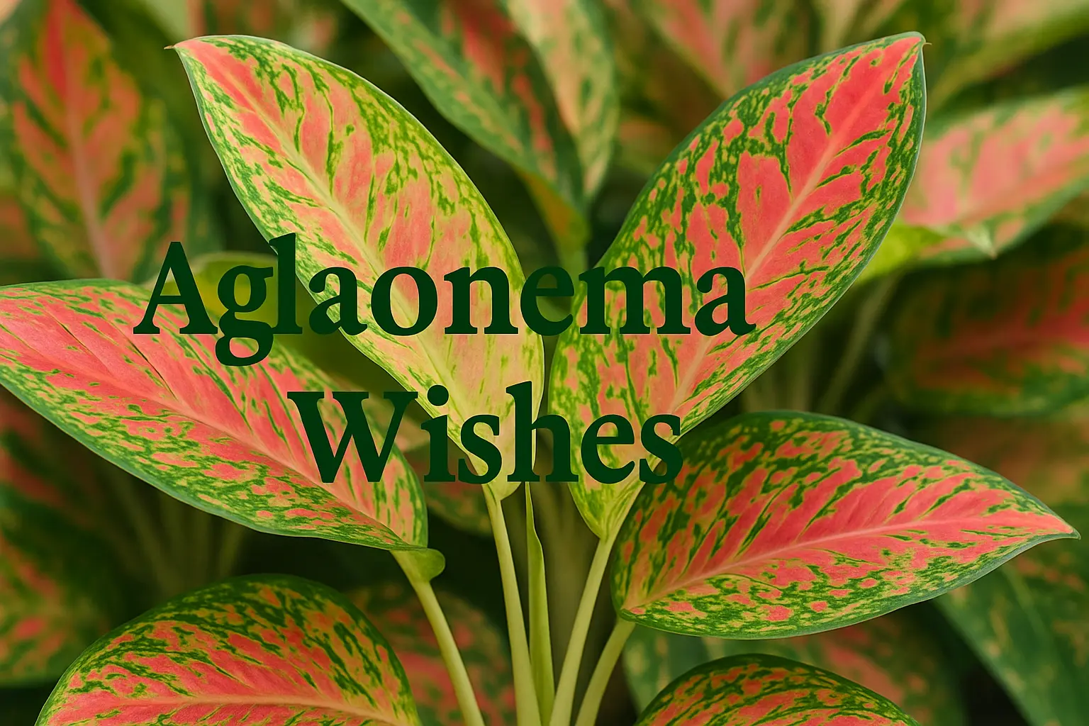 Pink-green Aglaonema Wishes houseplant on a living room side table with soft natural light.