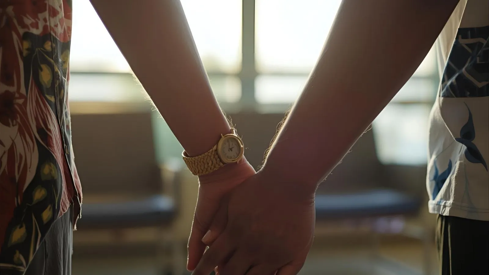 Friends sharing a moment of comfort before surgery, symbolizing wishes and prayers for strength.