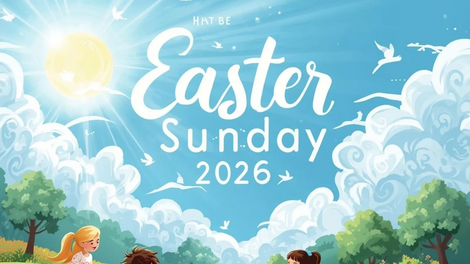 A sunlit spring table with pastel eggs in a bowl and tulips in a vase.